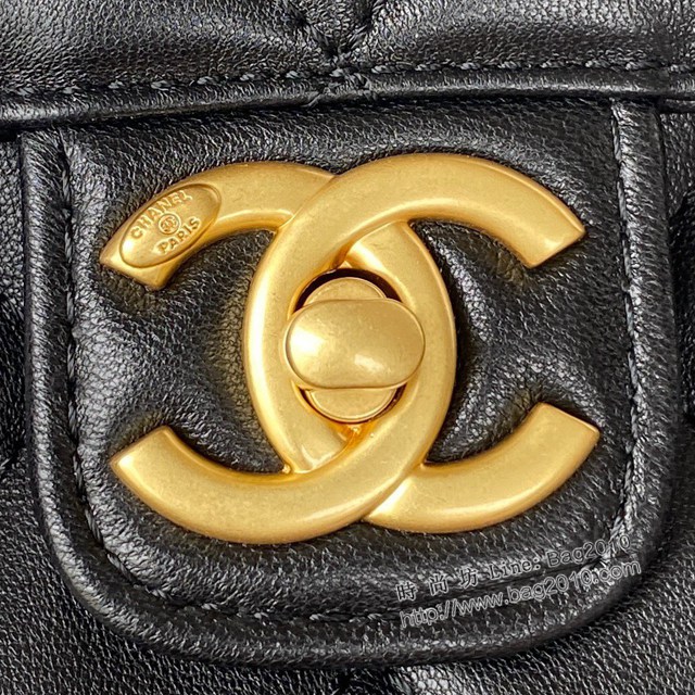 Chanel專櫃新款22K復古黑金mini方胖小號女包 AS3648 香奈兒山羊皮小方胖 djc4432